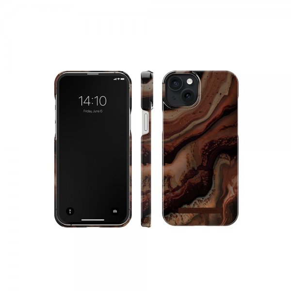 Ideal of Sweden iPhone 15 Plus Deksel Fashion Case MagSafe Dark Amber Marble