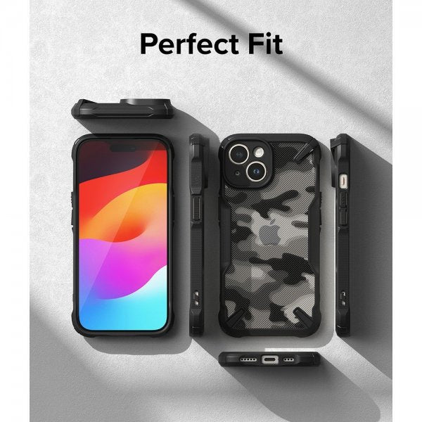 Ringke iPhone 15 Plus Deksel Fusion X Design Camo Black
