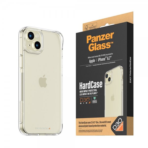 PanzerGlass iPhone 15 Plus Deksel HardCase D3O Transparent