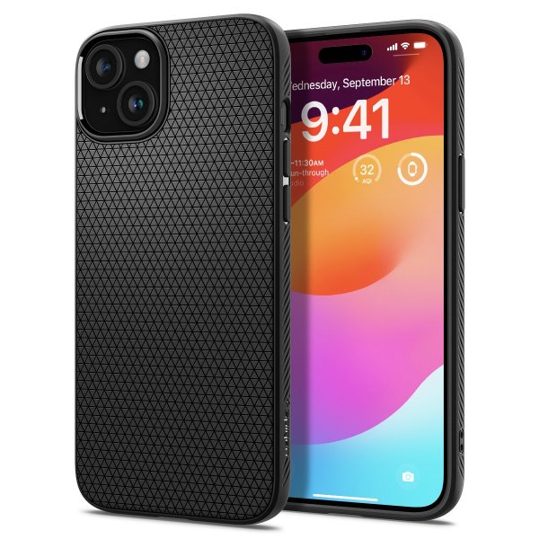 Spigen iPhone 15 Plus Deksel Liquid Air Matte Black