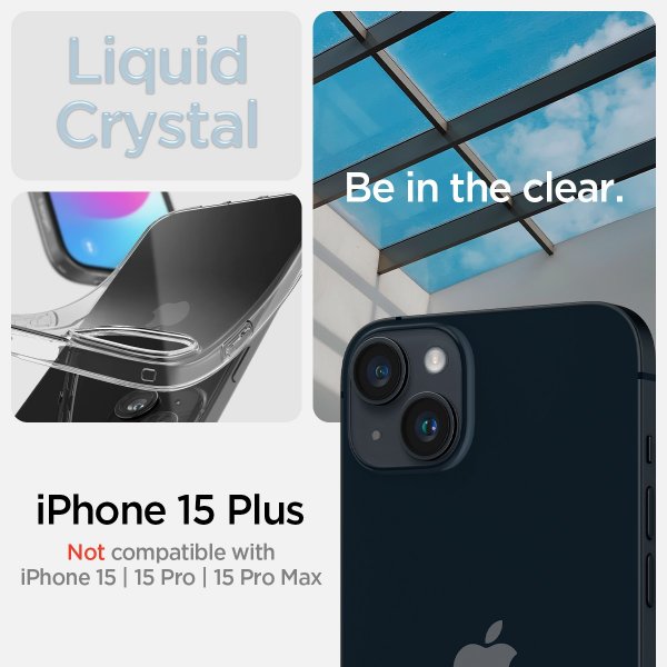 Spigen iPhone 15 Plus Deksel Liquid Crystal Crystal Clear