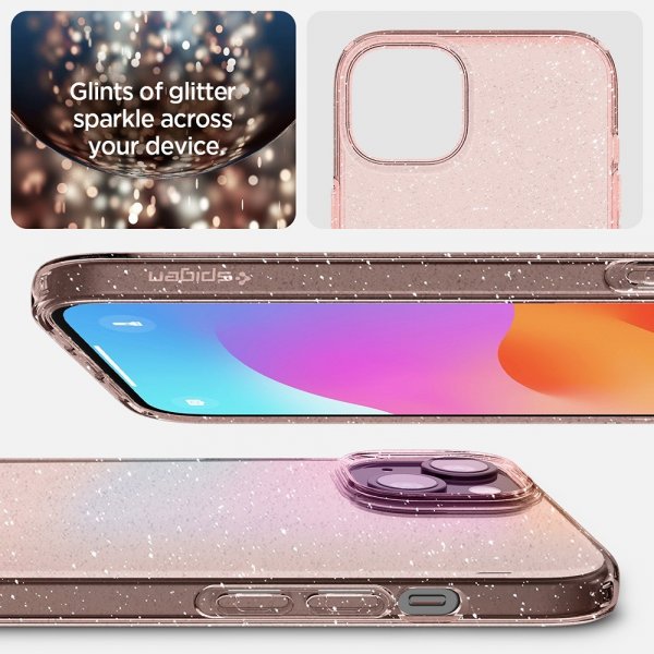 Spigen iPhone 15 Plus Deksel Liquid Crystal Glitter Rose Quartz
