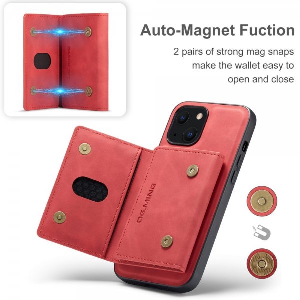 Dg.Ming iPhone 15 Plus Deksel M2 Series Avtakbart Kortholder Rød