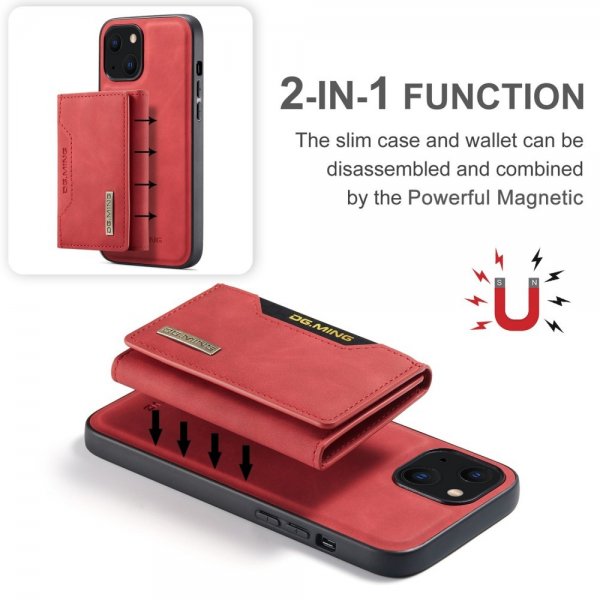 Dg.Ming iPhone 15 Plus Deksel M2 Series Avtakbart Kortholder Rød