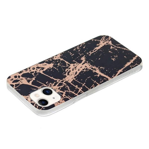 iPhone 15 Plus Deksel Marmormønster Svart