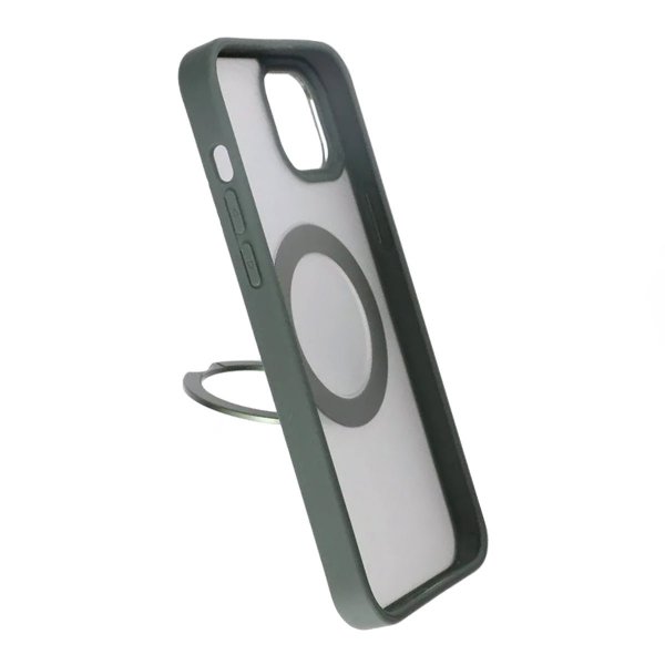 Rvelon iPhone 15 Plus Deksel Roterbart Stativ Grønn