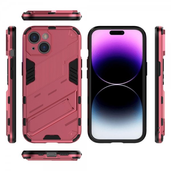 iPhone 15 Plus Deksel med Stativ Magenta
