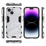 iPhone 15 Plus Deksel med Stativ Hvit