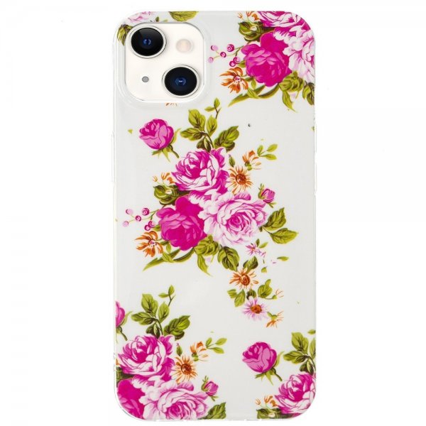 iPhone 15 Plus Deksel Motiv Rosor Hvit