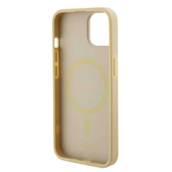 Guess iPhone 15 Plus Deksel Saffiano MagSafe Beige
