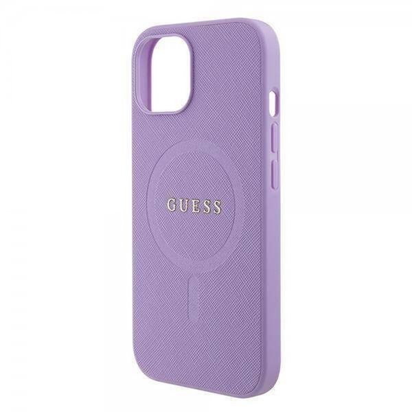 Guess iPhone 15 Plus Deksel Saffiano MagSafe Lilla