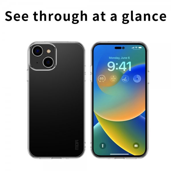 Mofi iPhone 15 Plus Deksel Transparent TPU Klar