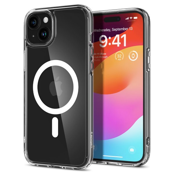 Spigen iPhone 15 Plus Deksel Ultra Hybrid MagFit Hvit