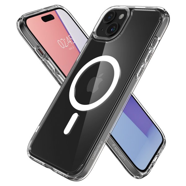 Spigen iPhone 15 Plus Deksel Ultra Hybrid MagFit Hvit