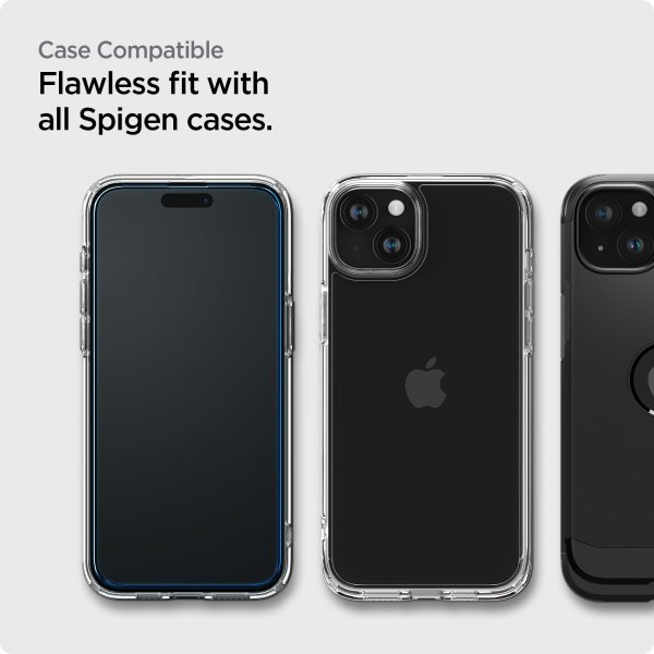Spigen iPhone 15 Plus Skjermbeskytter GLAS.tR ALIGNmaster 2-pakning