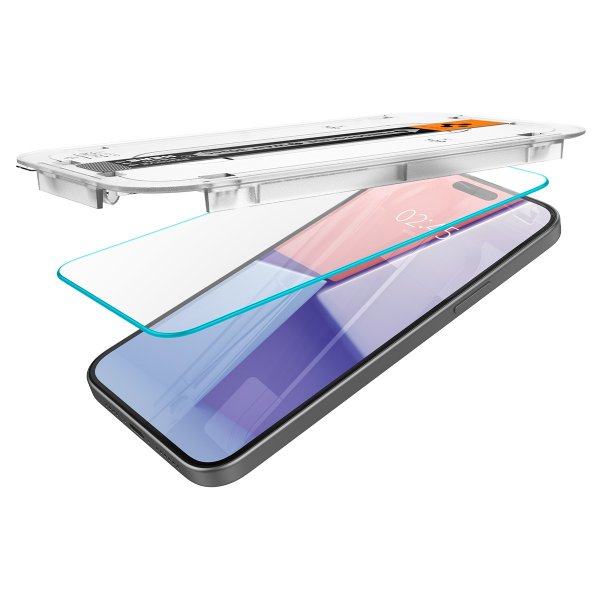 Spigen iPhone 15 Plus/iPhone 16 Plus Skjermbeskytter GLAS.tR EZ Fit 2-pakning