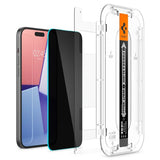 Spigen iPhone 15 Plus Skjermbeskytter GLAS.tR EZ Fit Privacy 2-pakning