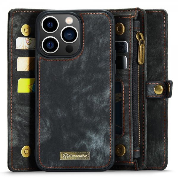CaseMe iPhone 15 Pro Etui 008 Series Avtakbart Deksel Svart