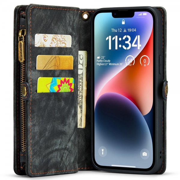 CaseMe iPhone 15 Pro Etui 008 Series Avtakbart Deksel Svart