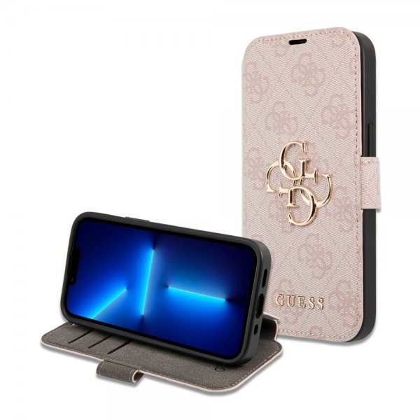 Guess iPhone 15 Pro Etui 4G Logo Rosa