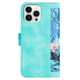 iPhone 15 Pro Etui Blomstermønster Grønn
