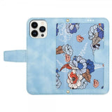 iPhone 15 Pro Etui Blomstermønster Lyseblå