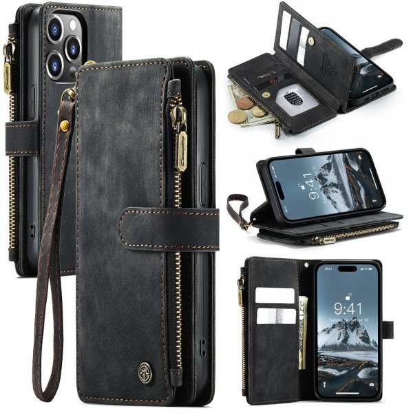 CaseMe iPhone 15 Pro Etui C30 Series Svart
