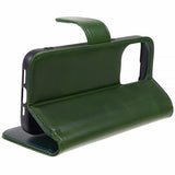 Nordic Covers iPhone 15 Pro Etui Essential Leather Juniper Green