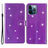 iPhone 15 Pro Etui Glitter Lilla