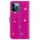 iPhone 15 Pro Etui Glitter Magenta