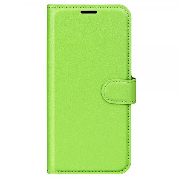 iPhone 15 Pro Etui Litchi Grønn