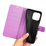 iPhone 15 Pro Etui Litchi Lilla