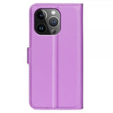 iPhone 15 Pro Etui Litchi Lilla