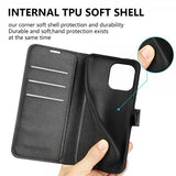 iPhone 15 Pro Etui Litchi Svart
