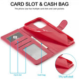 Lc.Imeeke iPhone 15 Pro Etui med Kortlomme stativfunksjon Magenta