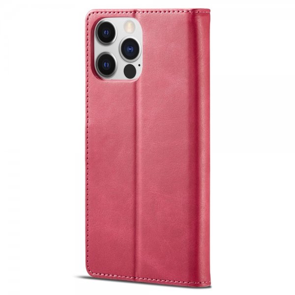Lc.Imeeke iPhone 15 Pro Etui med Kortlomme stativfunksjon Magenta