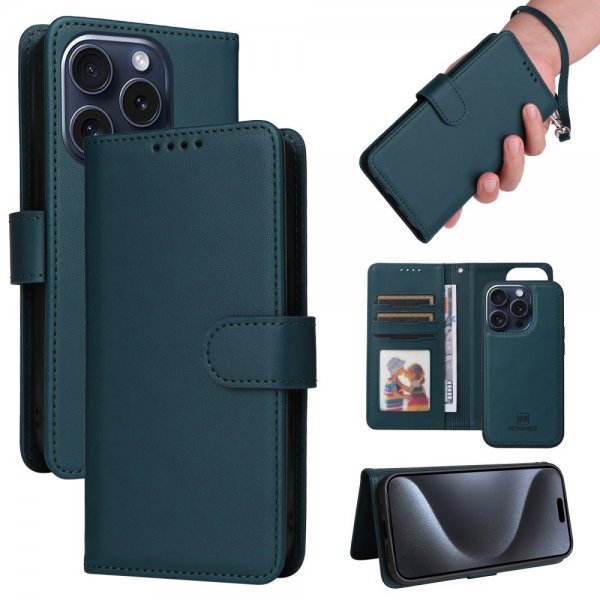 Betopnice iPhone 15 Pro Etui Avtagbart Deksel 005 Blå