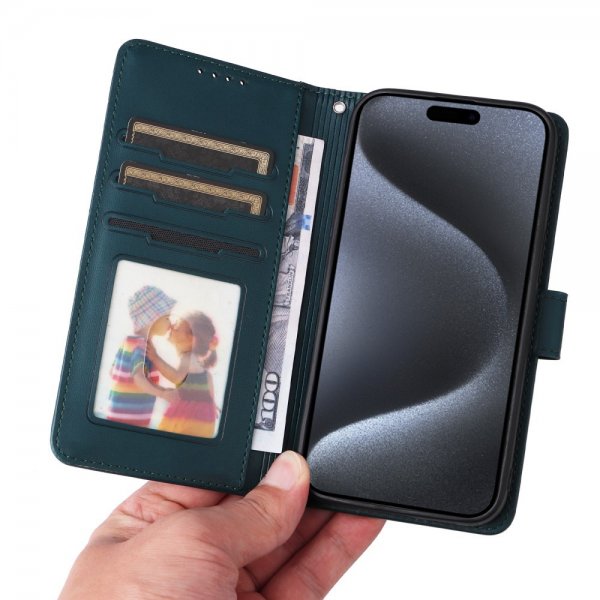 Betopnice iPhone 15 Pro Etui Avtagbart Deksel 005 Blå