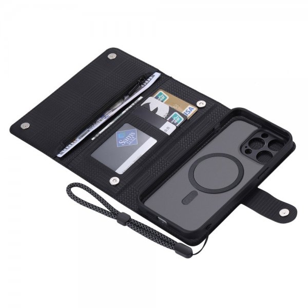 VILI iPhone 15 Pro Etui Avtagbart Deksel GHB Series MagSafe Svart