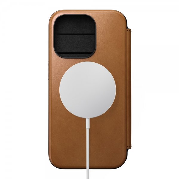Nomad iPhone 15 Pro Etui Modern Leather Folio English Tan