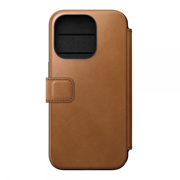 Nomad iPhone 15 Pro Etui Modern Leather Folio English Tan