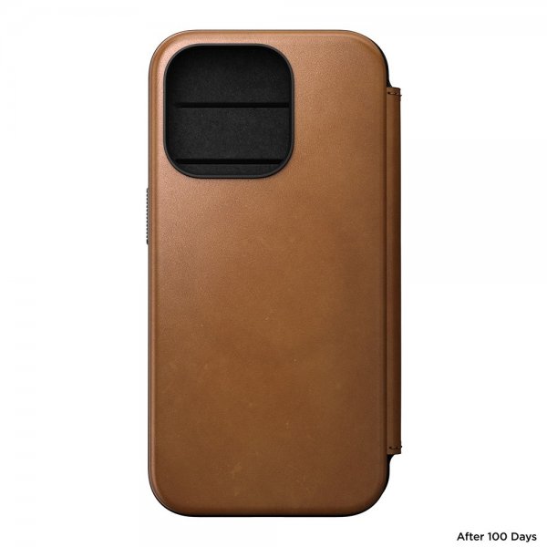 Nomad iPhone 15 Pro Etui Modern Leather Folio English Tan