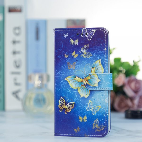 iPhone 15 Pro Etui Motiv Gylden Sommerfugl