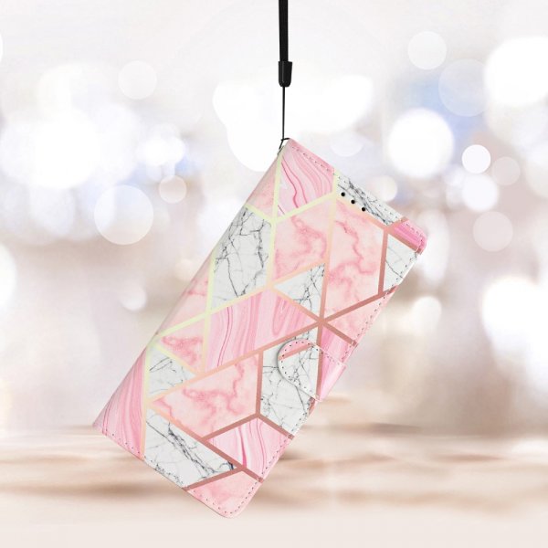 iPhone 15 Pro Etui Motiv Rosa Marmor