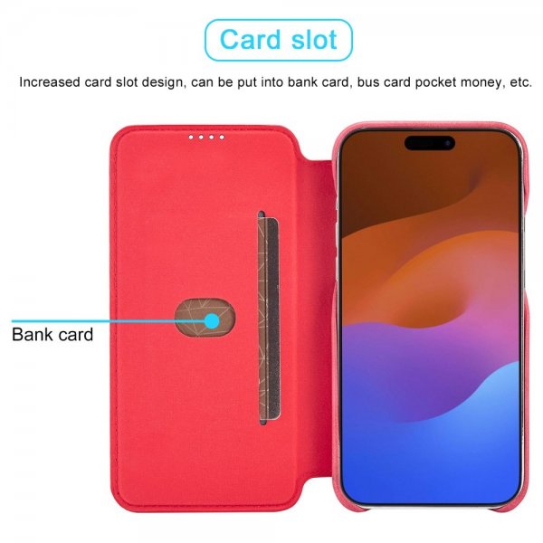Lc.Imeeke iPhone 15 Pro Etui Retro Rød