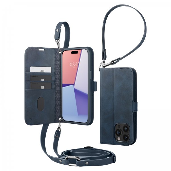 Spigen iPhone 15 Pro Etui Wallet S Pro Navy