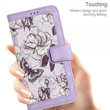 iPhone 15 Pro Max Etui Blomstermønster Lilla