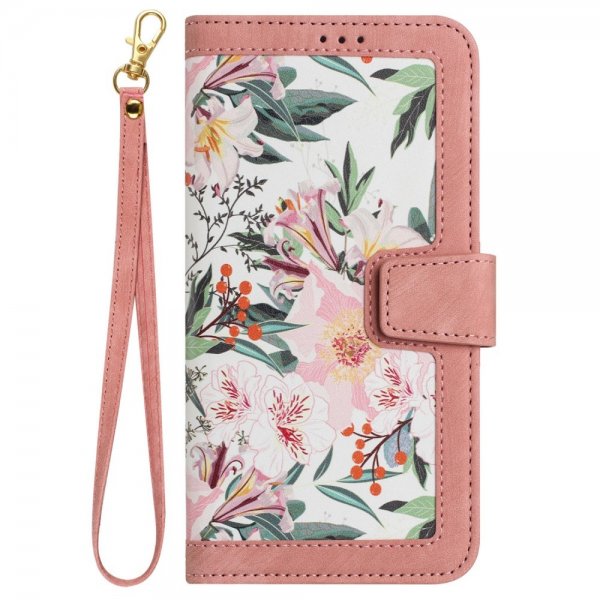 iPhone 15 Pro Max Etui Blomstermønster Rosa