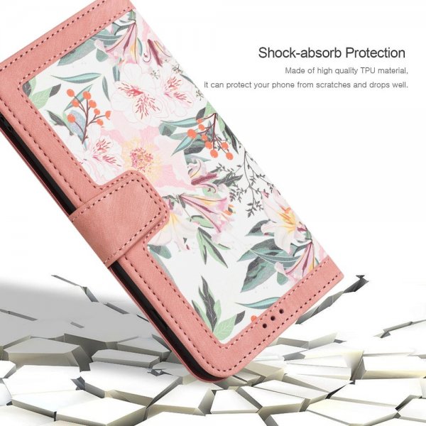 iPhone 15 Pro Max Etui Blomstermønster Rosa