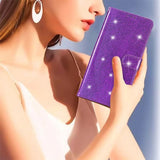 iPhone 15 Pro Max Etui Glitter Lilla